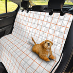 White Halloween Tattersall Pattern Print Pet Car Back Seat Cover
