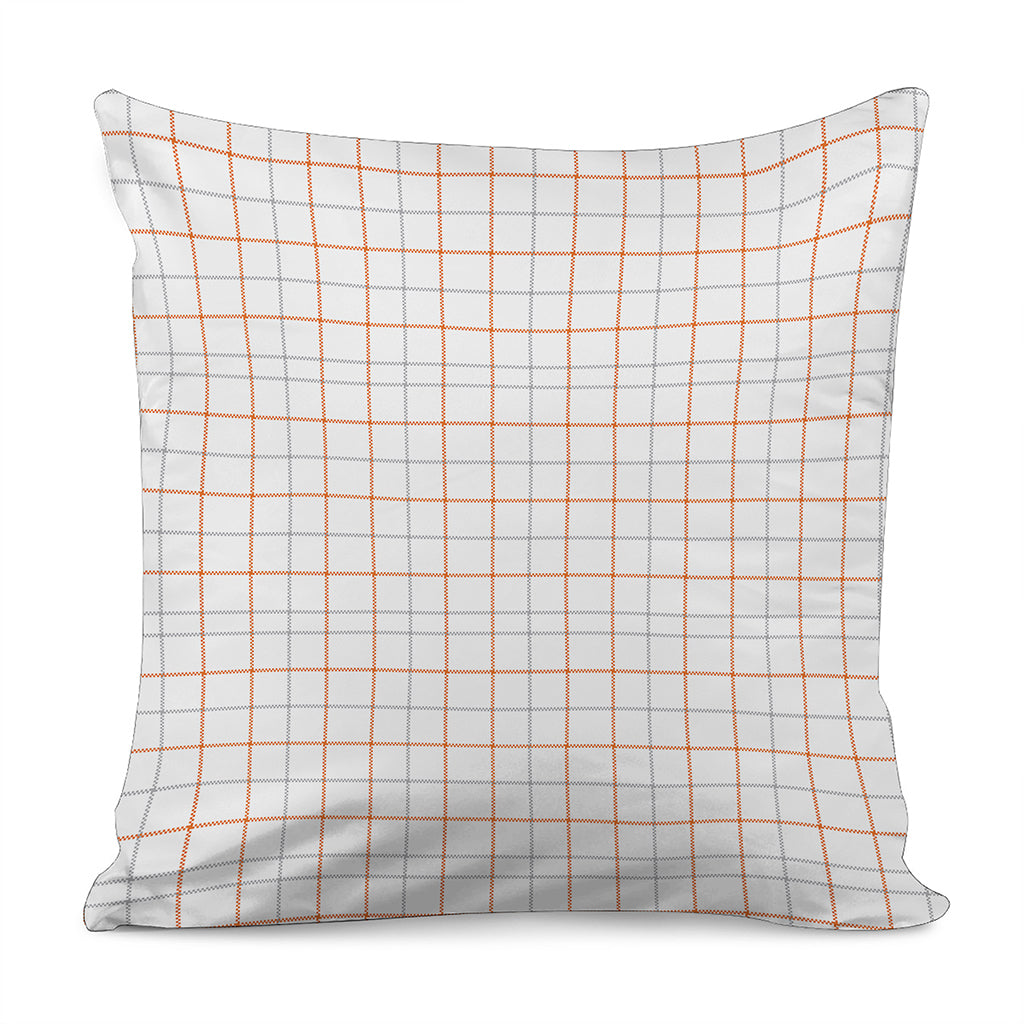 White Halloween Tattersall Pattern Print Pillow Cover