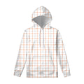 White Halloween Tattersall Pattern Print Pullover Hoodie