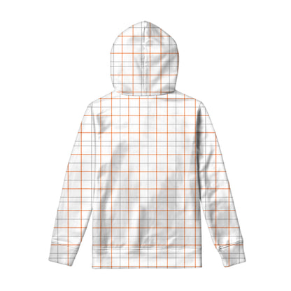 White Halloween Tattersall Pattern Print Pullover Hoodie