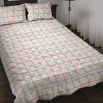 White Halloween Tattersall Pattern Print Quilt Bed Set