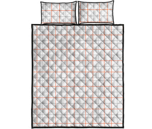 White Halloween Tattersall Pattern Print Quilt Bed Set