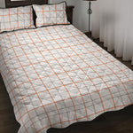 White Halloween Tattersall Pattern Print Quilt Bed Set