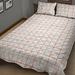 White Halloween Tattersall Pattern Print Quilt Bed Set