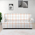 White Halloween Tattersall Pattern Print Sofa Cover
