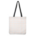 White Halloween Tattersall Pattern Print Tote Bag