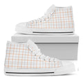 White Halloween Tattersall Pattern Print White High Top Sneakers