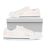 White Halloween Tattersall Pattern Print White Low Top Shoes