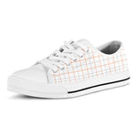 White Halloween Tattersall Pattern Print White Low Top Shoes
