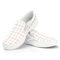White Halloween Tattersall Pattern Print White Slip On Sneakers