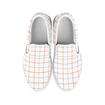 White Halloween Tattersall Pattern Print White Slip On Shoes