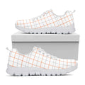 White Halloween Tattersall Pattern Print White Running Shoes