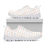 White Halloween Tattersall Pattern Print White Sneakers