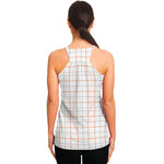 White Halloween Tattersall Pattern Print Women's Racerback Tank Top