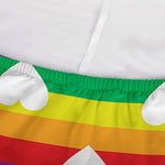 White Heart On LGBT Pride Striped Print Sofa Cover