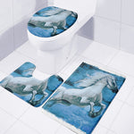 White Horse Painting Print 3 Piece Bath Mat Set