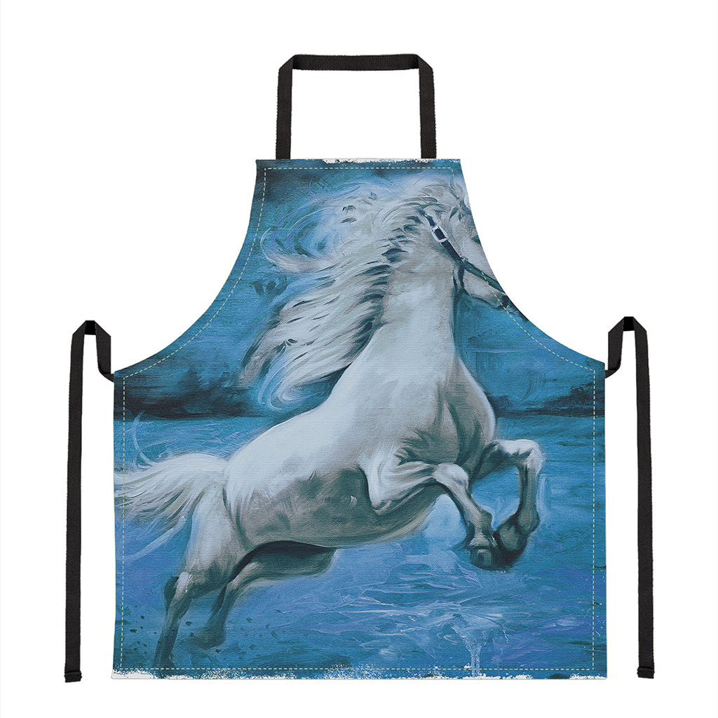 White Horse Painting Print Apron