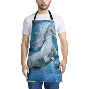 White Horse Painting Print Apron