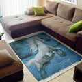 White Horse Painting Print Floor Mat