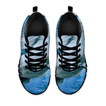 White Horse Painting Print Black Sneakers