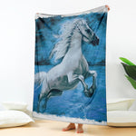 White Horse Painting Print Blanket