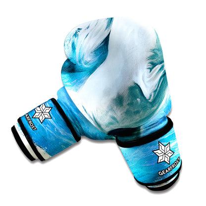White Horse Painting Print Boxing Gloves
