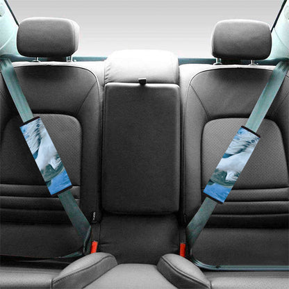 White Horse Painting Print Car Seat Belt Covers