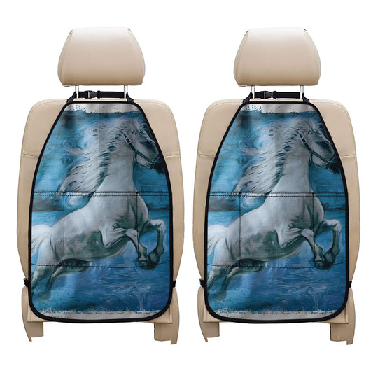 White Horse Painting Print Car Seat Organizers