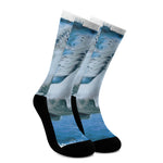 White Horse Painting Print Crew Socks