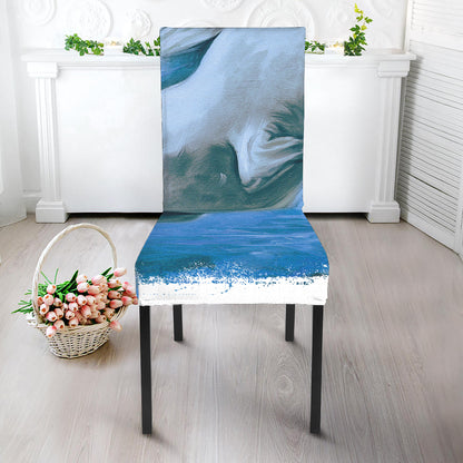 White Horse Painting Print Dining Chair Slipcover
