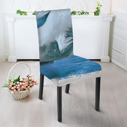 White Horse Painting Print Dining Chair Slipcover
