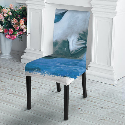 White Horse Painting Print Dining Chair Slipcover
