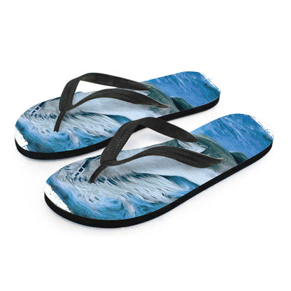 White Horse Painting Print Flip Flops