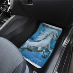 White Horse Painting Print Front and Back Car Floor Mats