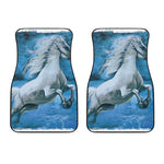 White Horse Painting Print Front Car Floor Mats