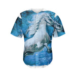 White Horse Painting Print Men's Baseball Jersey