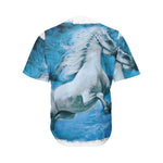 White Horse Painting Print Men's Baseball Jersey