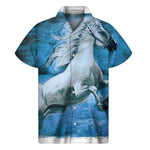 White Horse Painting Print Men's Short Sleeve Shirt