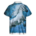 White Horse Painting Print Men's Short Sleeve Shirt