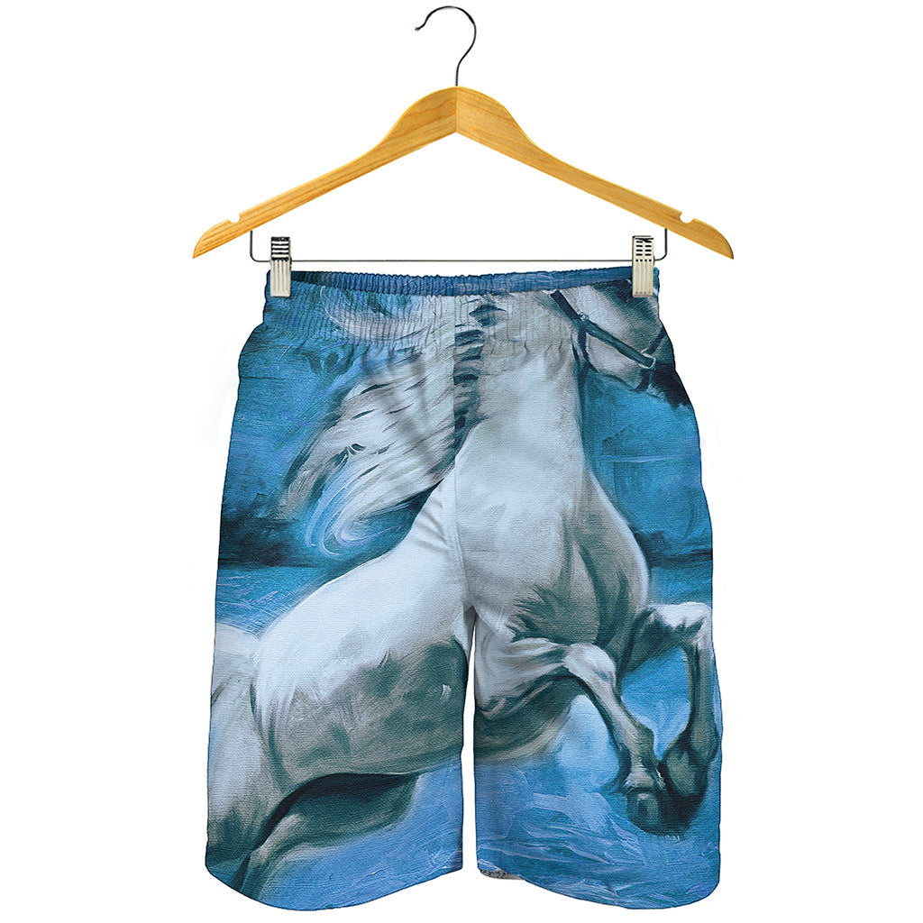 White Horse Painting Print Men's Shorts