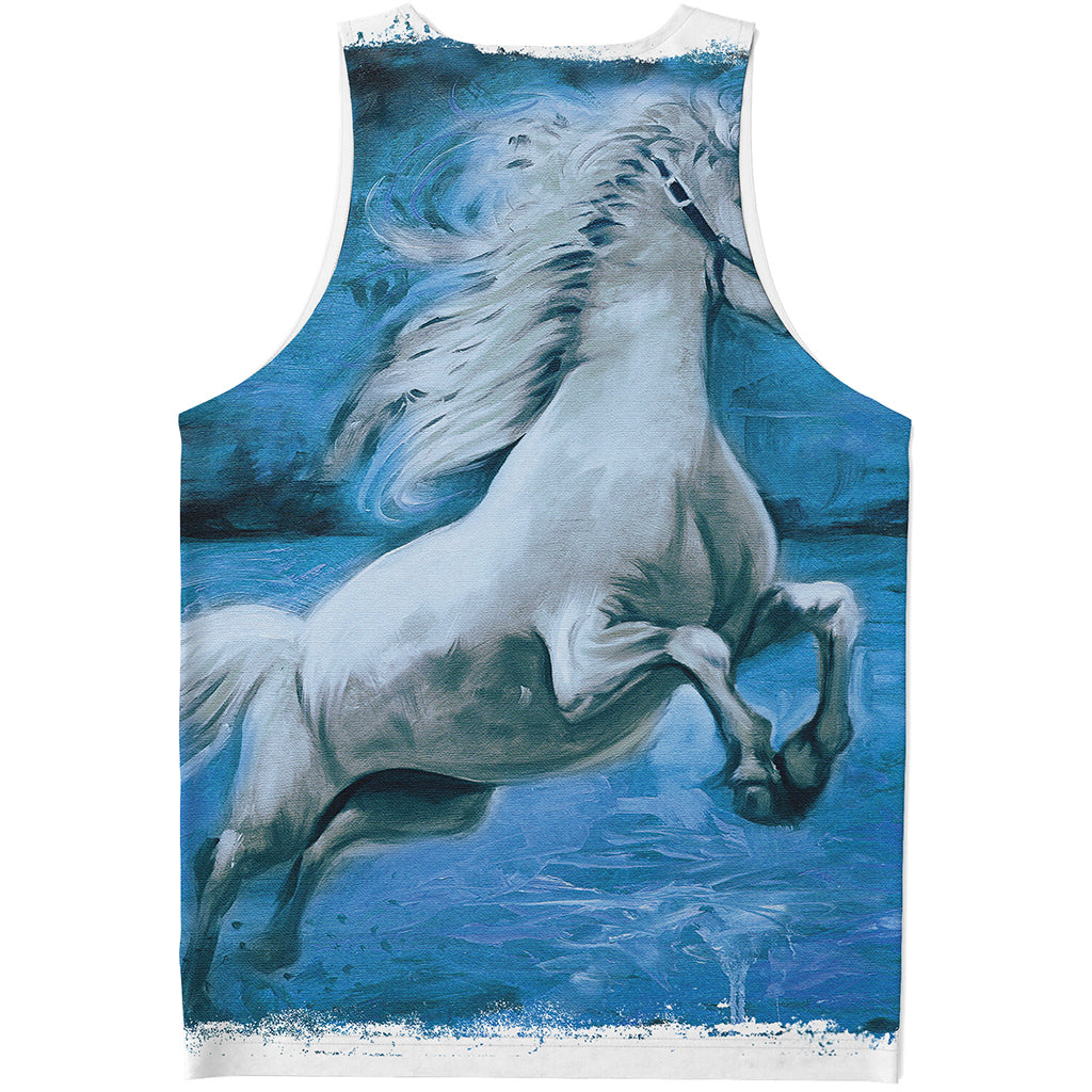 White Horse Painting Print Men's Tank Top