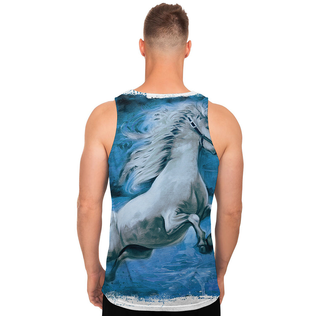 White Horse Painting Print Men's Tank Top