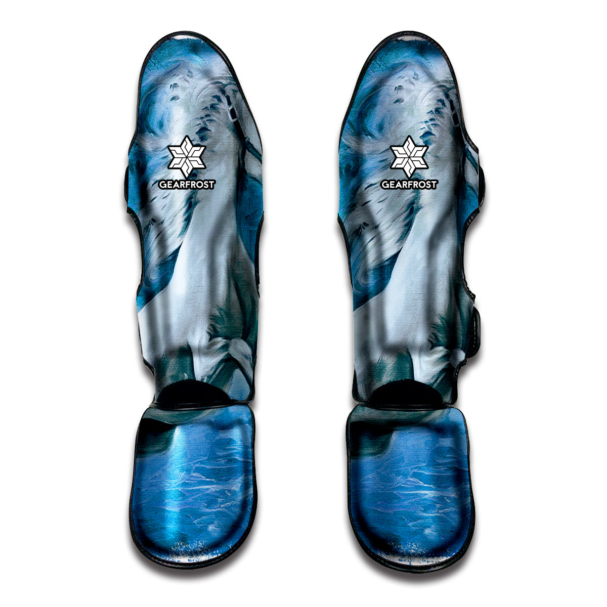 White Horse Painting Print Muay Thai Shin Guard