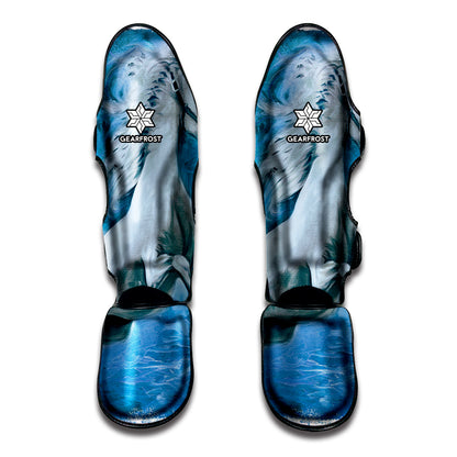 White Horse Painting Print Muay Thai Shin Guard