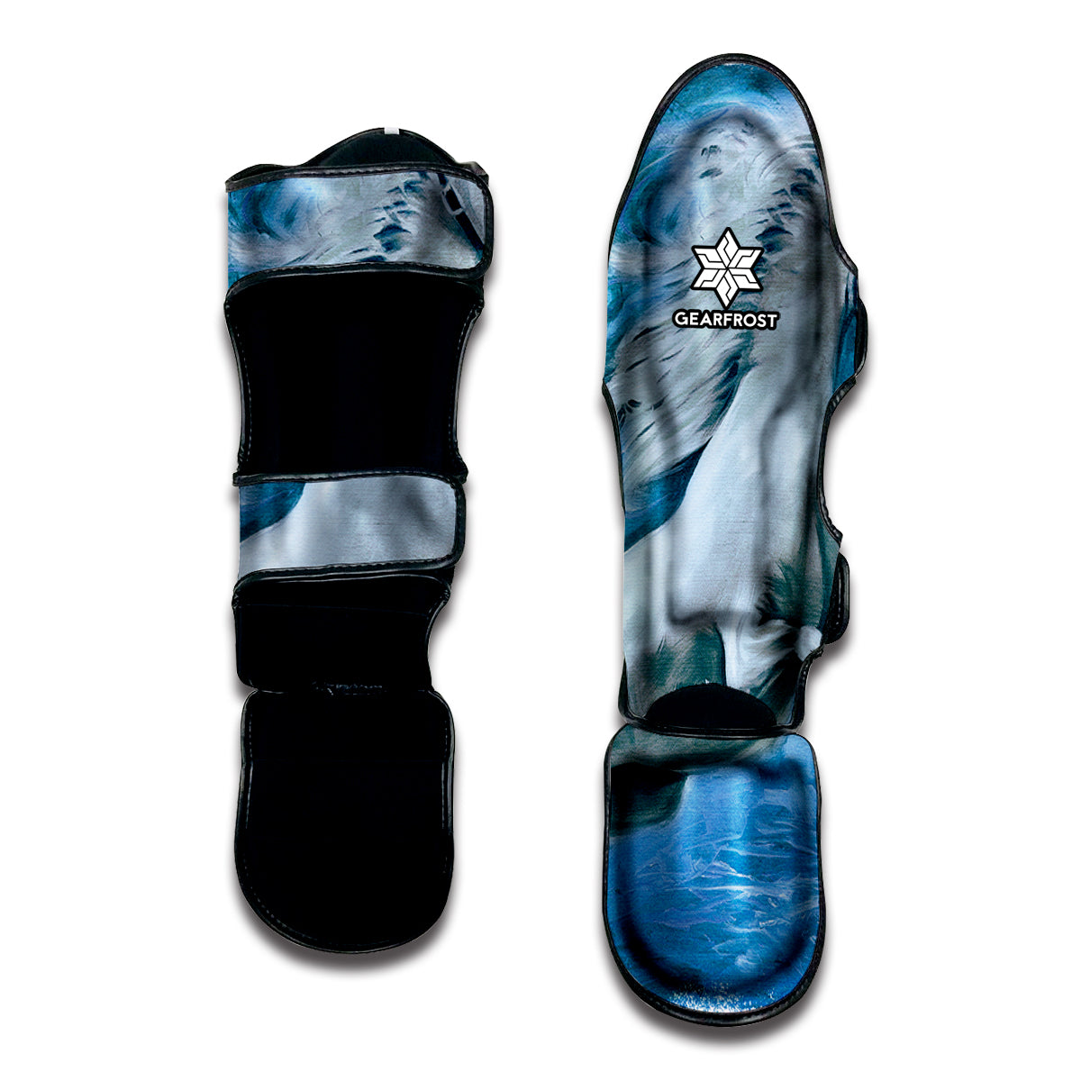 White Horse Painting Print Muay Thai Shin Guard