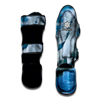 White Horse Painting Print Muay Thai Shin Guard