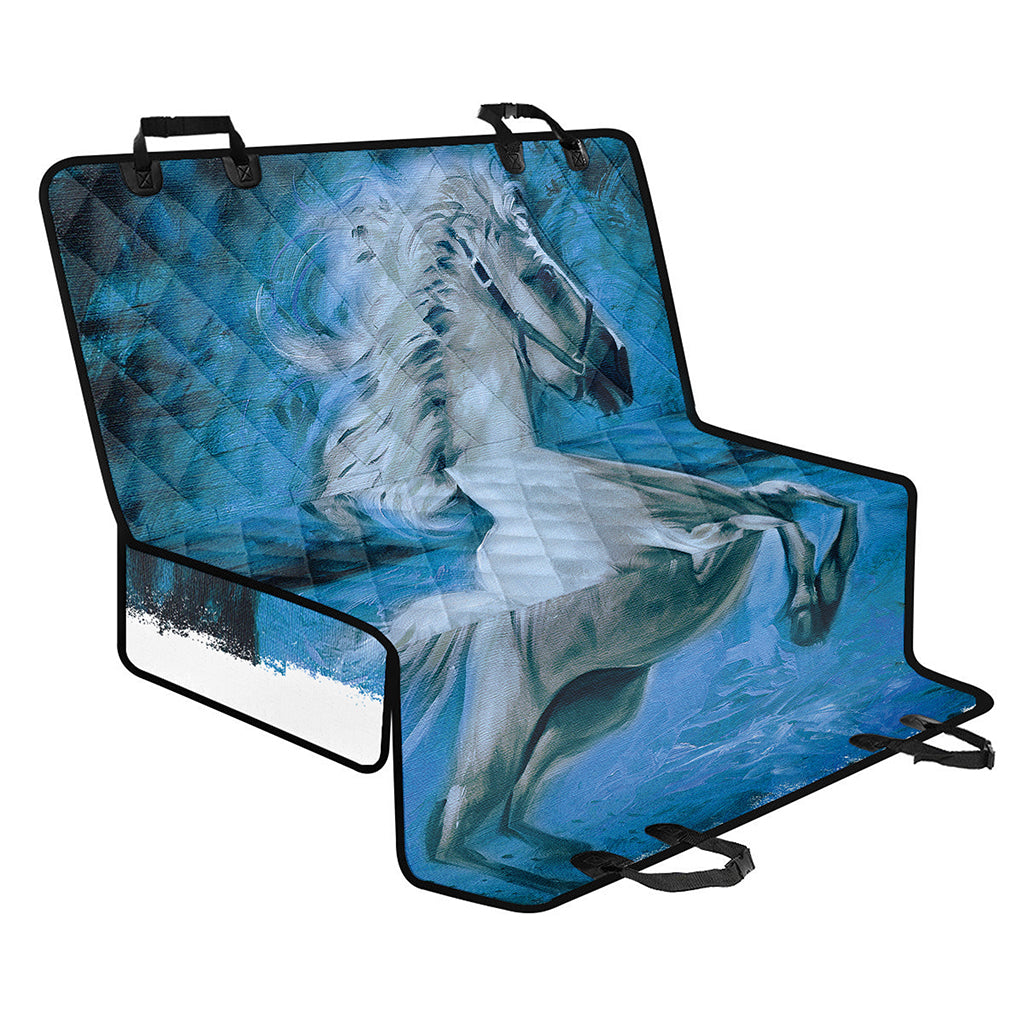 White Horse Painting Print Pet Car Back Seat Cover