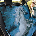 White Horse Painting Print Pet Car Back Seat Cover
