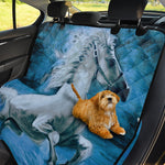 White Horse Painting Print Pet Car Back Seat Cover
