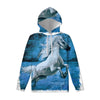 White Horse Painting Print Pullover Hoodie